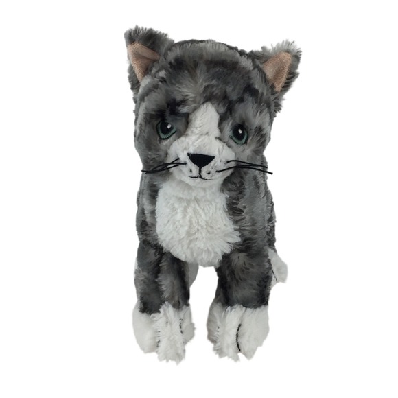 IKEA Other - IKEA LILLEPLUTT‎ Plush Cat 10" Grey White Striped Tabby Kitty Stuffed Animal